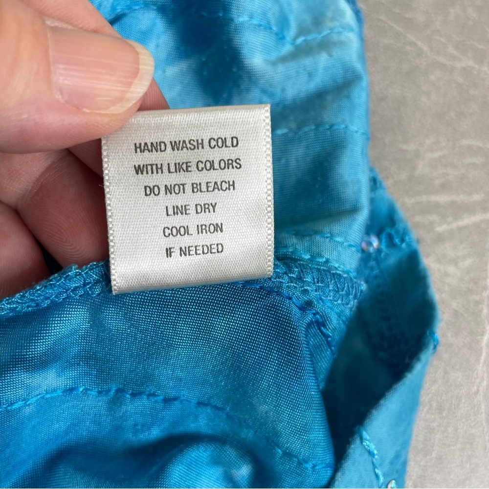 dressbarn Turquoise Tie Dye Sequins Swing Tank - Picture 6 of 8